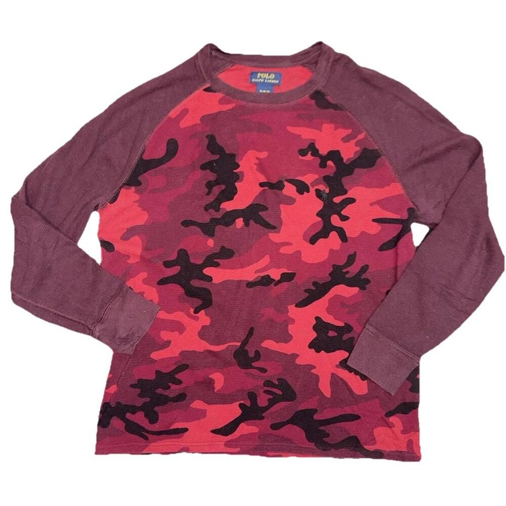 Polo Ralph Lauren Thermal Shirt Men’s XL Red Camo Cotton goth alternative
